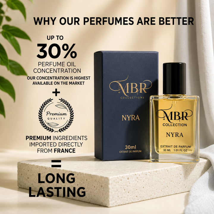 MBR Collections Nyra Premium Perfume 30 ml | Long Lasting Unisex Fragrance Collection | Luxury Scent Gift Pack