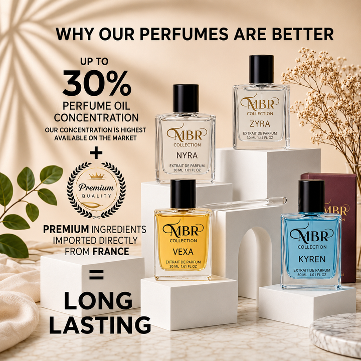 MBR Collections Kyren, Zyra, Vexa & Nyra Premium Perfume Combo Set Each 30ml | Long Lasting Unisex Fragrance Collection | Luxury Scent Gift Pack