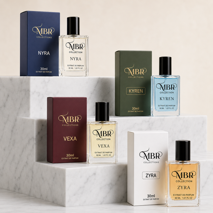 MBR Collections Kyren, Zyra, Vexa & Nyra Premium Perfume Combo Set Each 30ml | Long Lasting Unisex Fragrance Collection | Luxury Scent Gift Pack