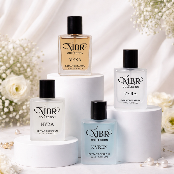 MBR Collections Kyren, Zyra, Vexa & Nyra Premium Perfume Combo Set Each 30ml | Long Lasting Unisex Fragrance Collection | Luxury Scent Gift Pack