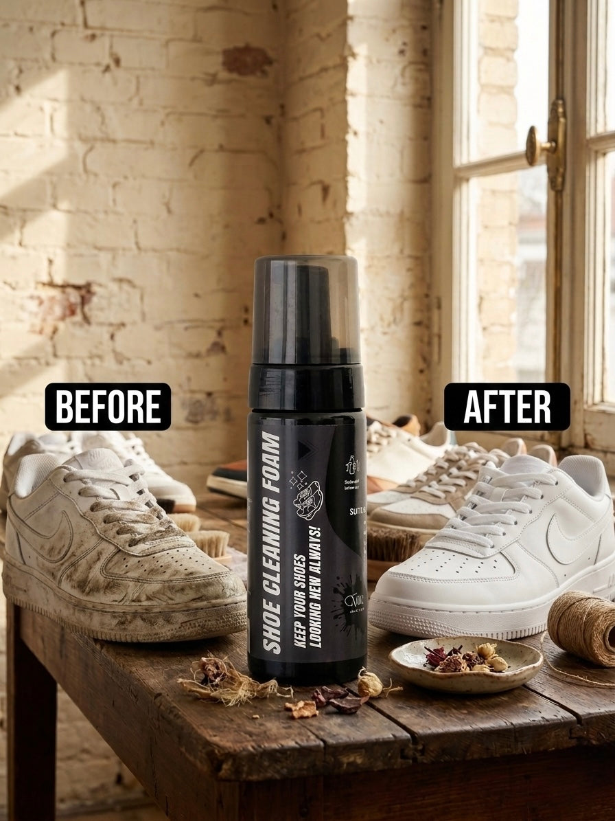 Shoe Cleaning Foam Kit with Shoe Cleaning Foam 150 ml, Brush and Microfiber cloth