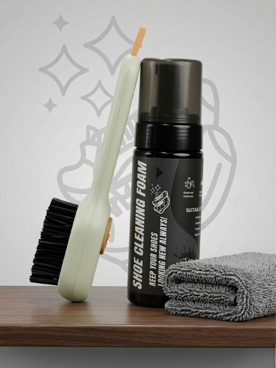 Shoe Cleaning Foam Kit with Shoe Cleaning Foam 150 ml, Brush and Microfiber cloth