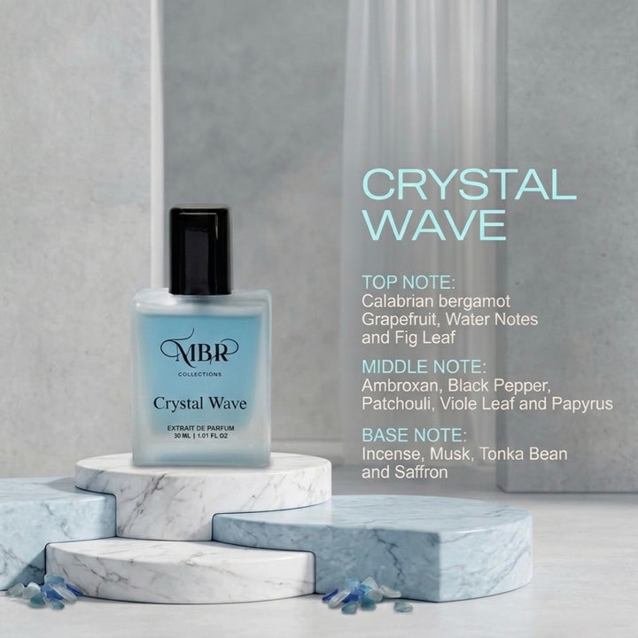 MBR Collections Crystal Wave 30 ml & Silver Breeze 30 ml Combo | Extrait De Parfum | Long Lasting Premium Fragrance Set | Unisex & Men Perfume | Aquatic Fresh & Amber Fougere Scents