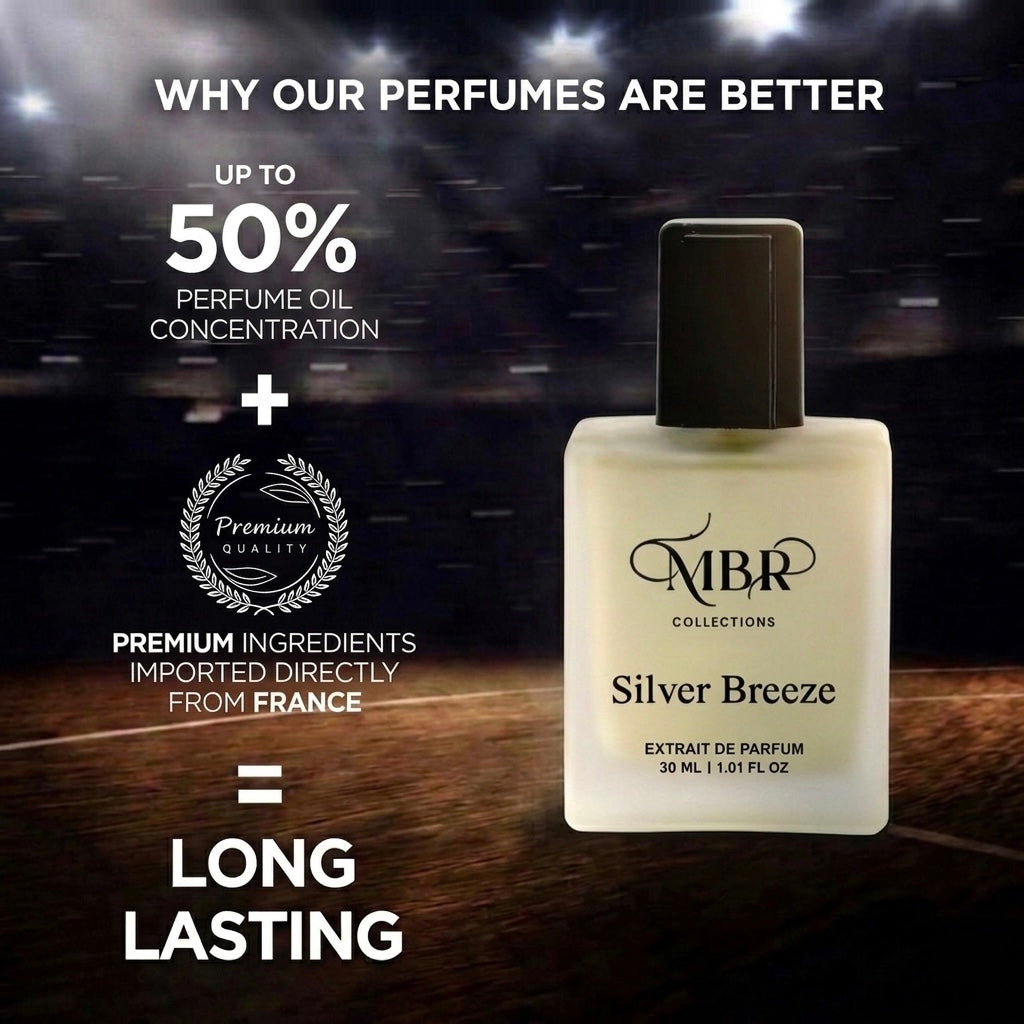 MBR Collections Crystal Wave 30 ml & Silver Breeze 30 ml Combo | Extrait De Parfum | Long Lasting Premium Fragrance Set | Unisex & Men Perfume | Aquatic Fresh & Amber Fougere Scents