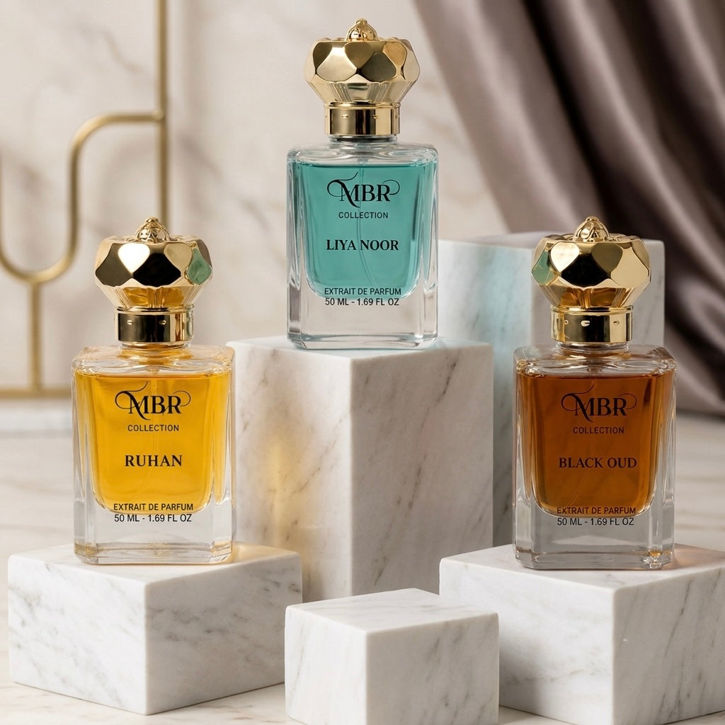 Black Oud, Ruhan & Liya Noor Premium Perfume Combo Set for Men & Women