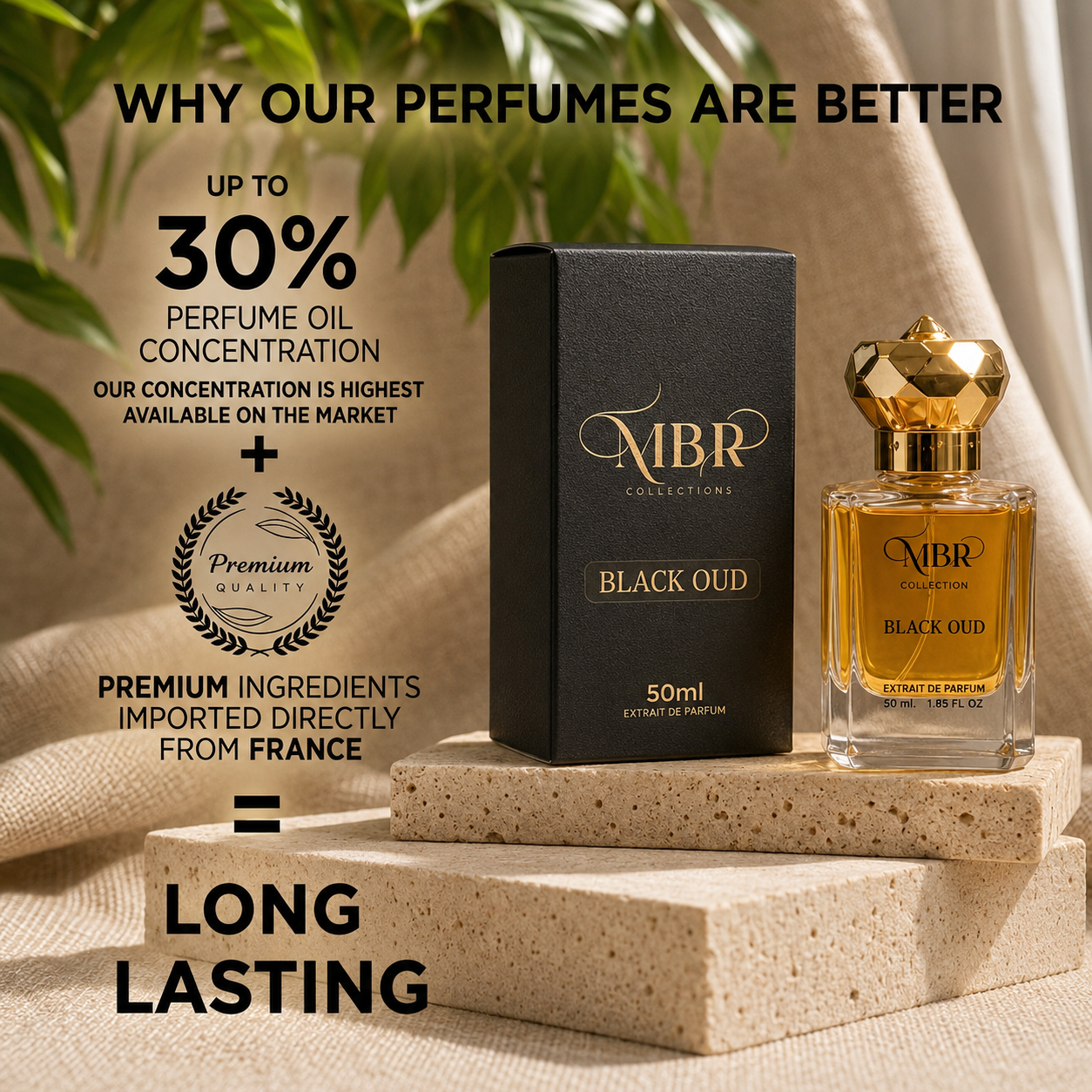 Black Oud Premium Perfume 50ml for Men & Women | Long Lasting Extrait De Parfum