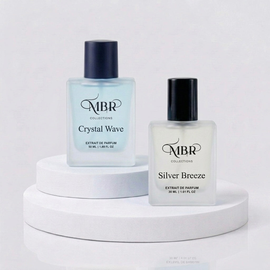 MBR Collections Silver Breeze 30 ml & Crystal Wave 50 ml Combo | Extrait De Parfum | Long Lasting Premium Fragrance Set | Men & Unisex Perfume | Fresh, Spicy & Aquatic Scents