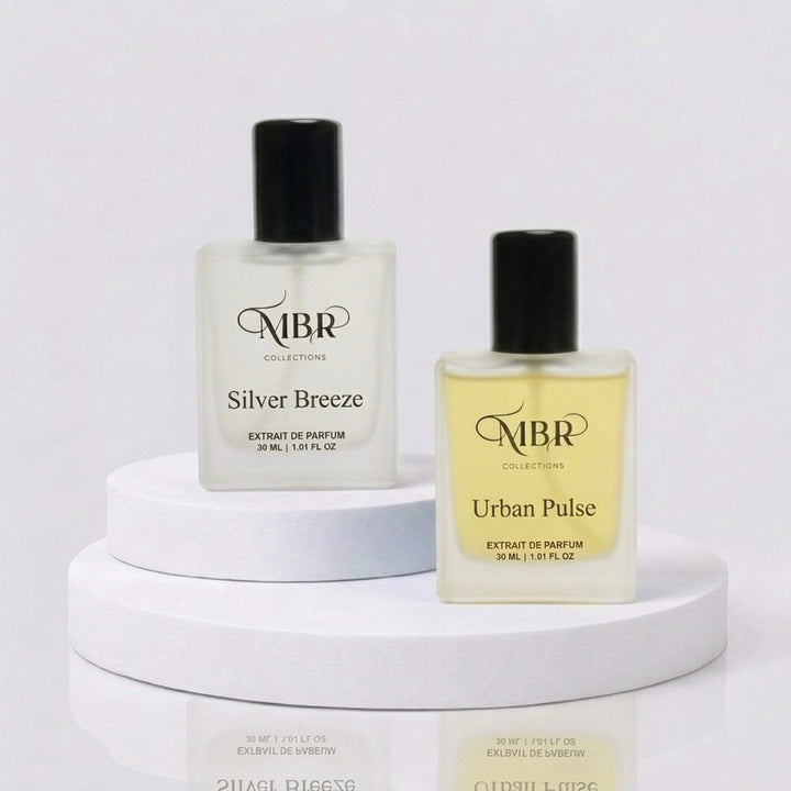 MBR Collections Silver Breeze & Urban Pulse Combo | Extrait De Parfum | Long Lasting Premium Fragrance Set | Men & Unisex Perfume | Amber Fougere & Fruity Floral Woody Scents