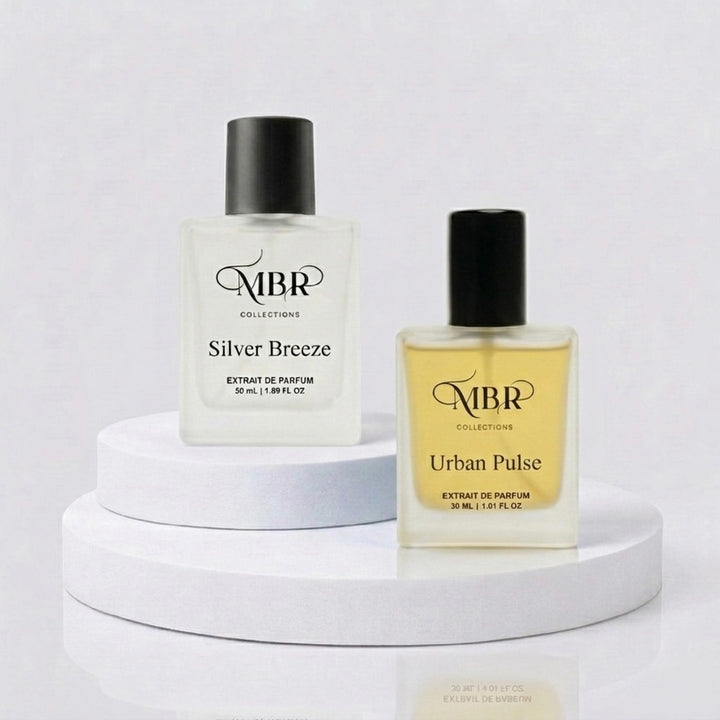 MBR Collections Urban Pulse 30 ml & Silver Breeze 50 ml Combo | Extrait De Parfum | Long Lasting Premium Fragrance Set | Unisex & Men Perfume | Fruity Floral & Amber Fougere Scents