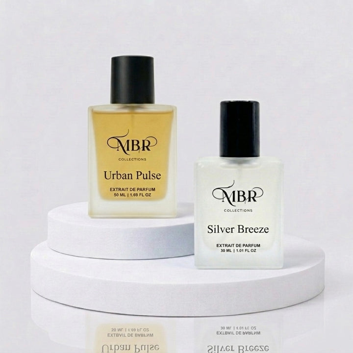 MBR Collections Urban Pulse 50 ml & Silver Breeze 30 ml Combo | Extrait De Parfum | Long Lasting Premium Fragrance Set | Unisex & Men Perfume | Fruity Floral & Amber Fougere Scents